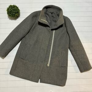 J Crew Mercantile Light Gray Wool Blend City J6140 Pea Coat Women’s Size 8‎